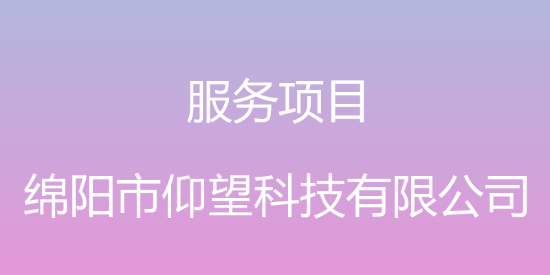 服务项目 - 绵阳市仰望科技有限公司